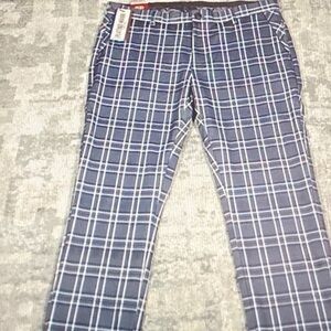 Men's Navy Plaid Chinos